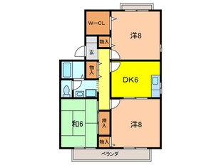 フォンテーヌB棟の物件間取画像